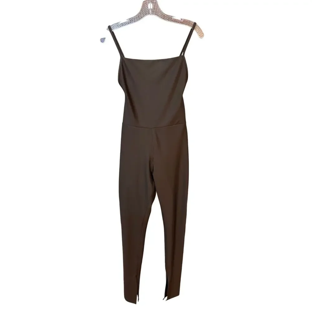 Alo Airlift Disco Daze Jumpsuit Espresso Brown Size XS/S Workout Pilates Outfit